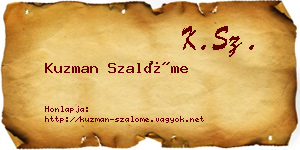 Kuzman Szalóme névjegykártya